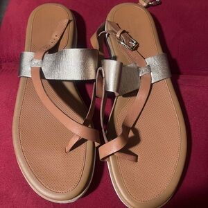 Cole Haan Silver and Tan Sandals